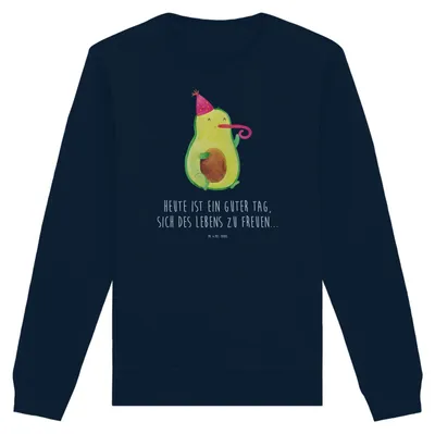 Produktbild von Mr. & Mrs. Panda Baumwoll Pullover Avocado Feier Größe XL - French Navy - Geschenk, Gute Laune, Geburtstag, Fete, Sweater, Bio, Party, Pulli, Sweatshirt