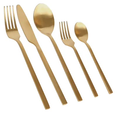 Produktbild von 20-teiliges Besteckset aus Edelstahl – Gold