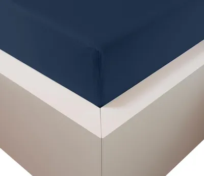 Produktbild von Traumschloss Premium Plus Edel-Jersey Spannbettlaken 90-120 x 200-220 cm marine 260g/m², 47,5% Mako Baumwolle, 47,5% Lyocell, 5% Elasthan