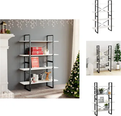 Obrázek produktu pro vidaXL Knihovna 4 přihrádky bílá 100x30x140 cm borovicový masiv - Knihovny a regály