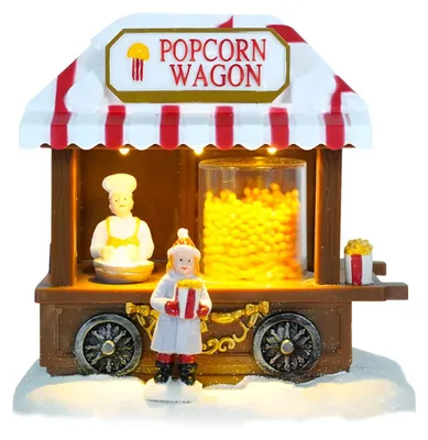 Produktbild von Avilia Animierter Weihnachtsladen von Pop Corn mit LED-Lichtern - Ideal für die