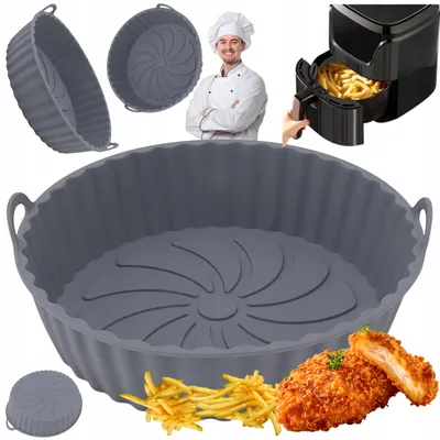 Produktbild von Brunbeste Silikon-Einsatz Airfryer Korb Form 20.5cm Grau