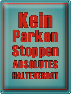 Produktbild von Blechschild kein Parken Stoppen Halteverbot, 40x30 cm, Blechschilder Achtung  Fahrzeuge