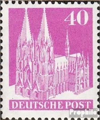 Produktbild von Briefmarken Bizone (Alliierte Besetzung) 1948 Mi 90W III A eng gezähnt mit Falz Bauten