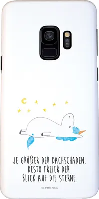 Produktbild von Mr. & Mrs. Panda Samsung Galaxy S9 Handyhülle Einhorn Sternenhimmel - Weiß - Geschenk, Unicorn, Cover, Verrückt, Sterne, Einhörner, Handy Schutzhülle, Smartphone Hülle