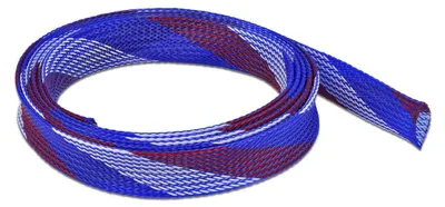 Obrázok produktu pre DELOCK Geflechtschlauch dehnbar 2 m x 25 mm blau-rot-weiß