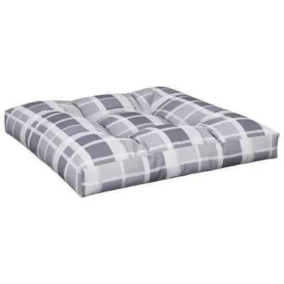 Produktbild von vidaXL Palettenkissen Grau Karomuster 70x70x12 cm Stoff