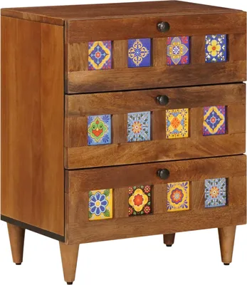 Produktbild von vidaXL Nachttisch Braun 50 x 33 x 62 cm Massivholz Mango