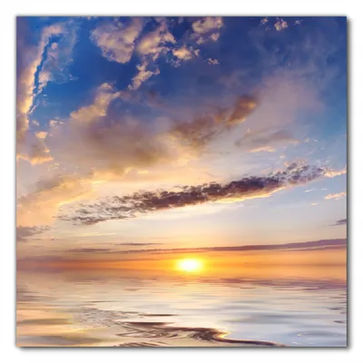 Produktbild von Wallario selbstklebende Möbelfolie/ Tischdecke für Innen und Außen, Größe: 60 x 60 cm - Sonnenuntergang über dem Wasser