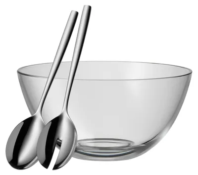 Imagen del producto de WMF Tavola WG 09, juego de ensaladera pequeño, de 3 piezas, transparente/acero inoxidable