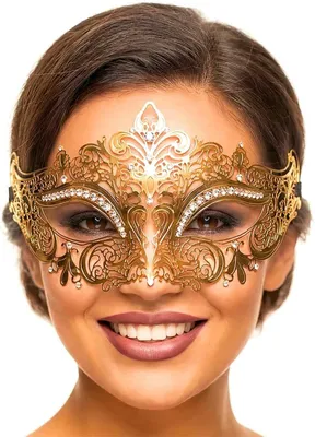 Produktbild von Venezianischer Tanzmaske gold, für Damen, Strass, für Party