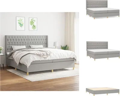 Produktbild von vidaXL Boxspringbett mit Matratze Hellgrau 200x200 cm Stoff -  Betten & Bettgestelle