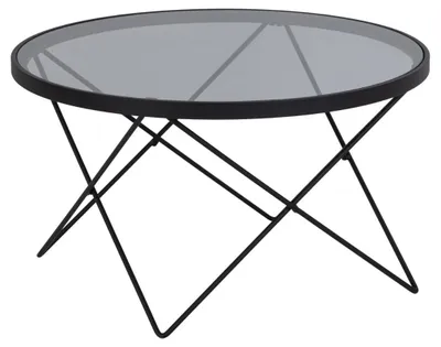 Image de Cuxton table basse verre Ø80cm gris.