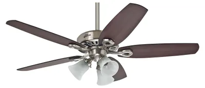 Immagine prodotto di Ventilatore da soffitto con luce e catene Builder Plus Nichel 132 cm