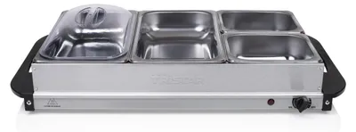 Productafbeelding van Tristar BP-6285 Buffetverwarmer 300 Watt 52,5 x 34 cm 6,8 l verwarmingsplaat met 4 warmhoudbakken