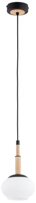 Zdjęcie produktu dla Lampa wisząca drewniane wstawki CERES czarna 1xE14x10W drewno wym:90x15x15cm IP20 Alfa