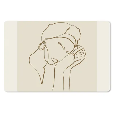 Produktbild von MuchoWow® Mauspad Mousepad Frau - Linienkunst - Zitate - Text 27x18 cm - Mousepads - Maus Mat - Pad - Mausunterlage - Büroartikel - Desk Matten