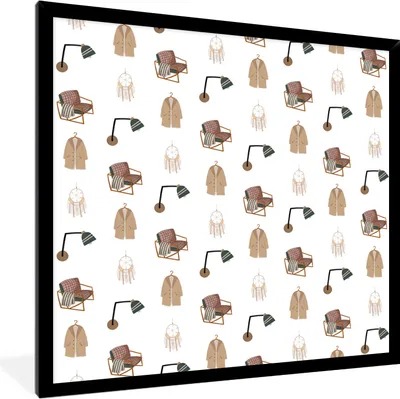Produktbild von MuchoWow® MuchoWow® Gerahmtes Poster Schlafzimmer - Muster - Farben 40x40 cm - Poster mit zchwarzem Bilderrahmen - Mit Rahmen - Wanddekoration Schlafzimmer