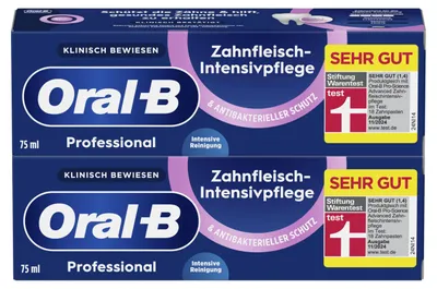 Produktbild von Oral-B Professional Zahnfleisch-Intensivpflege & Antibakterieller Schutz Intensive Reinigung Zahncreme / Zahnpasta, 2x75 ml