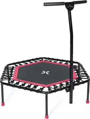 Produktbild von SportPlus Fitness Trampolin für zuhause, Fitnesstrampolin mit Haltefunktion, max Benutzergewicht 100 kg, SP-T-1100-P