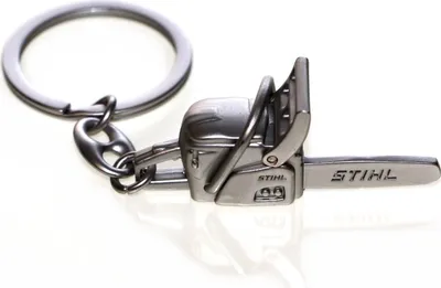 Produktbild von Stihl Schlüsselanhänger Motorsäge Metall Silber Schlüsselring