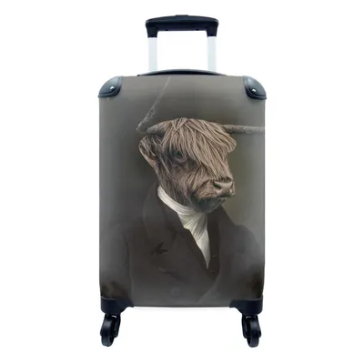 Produktbild von MuchoWow® Koffer Handgepäck Trolley Rollkoffer Kleine Reisekoffer mit 4 Rollen - Alte Meister - Schottische Highlander - Tiere - Cabin Size < 55x40x23 cm & 55x40x20 cm - Fotokoffer - Kabinenkoffer - Boardgepäck - Reise-Box - Reisekoffer - Reisegepäck - Koffer mit Bild - Trolley für Kinder