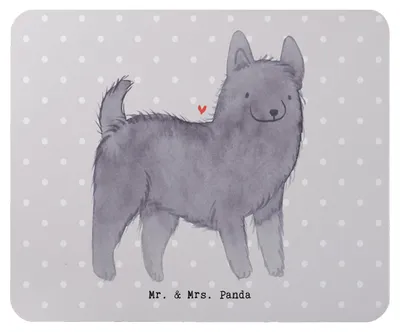 Produktbild von Mr. & Mrs. Panda Mauspad Schipperke Lebensretter - Grau Pastell - Geschenk, pc, Mouse Pad, laptop mousepad, Belgische Hunderasse