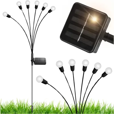 Zdjęcie produktu dla Lampki Solarne Kulki 2 Sztuki Wbijane Led Ogrodowe Z Czujnikiem Zmierzchu