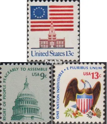 Produktbild von Briefmarken USA 1975 Mi 1194,1195,1196 (kompl.Ausg.) postfrisch Flagge und Unabhängigkeitshalle