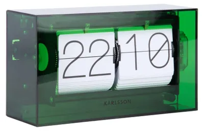 Produktbild von Karlsson - Tischuhr Boxed Flip - Grün - 20.7x20.7x11.7cm