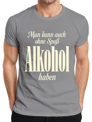 Immagine prodotto di Si può anche divertirsi senza bere alcolici. T-shirt da uomo, colore grigio, taglia L, con scritta "Festa divertente, birra, bere"