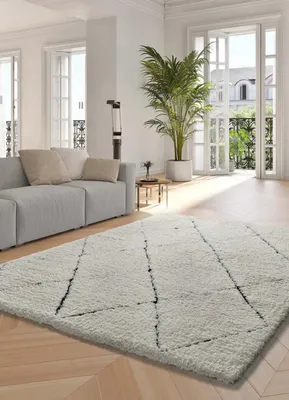 Produktbild von ATTICGO Hochflorteppich ATESA Shaggy in Creme, 120x170 cm