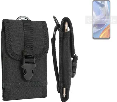 Produktbild von K-S-Trade Holster Handy Hülle kompatibel mit Motorola Moto E32s Holster Handytasche Gürtel Tasche Schutz Hülle Robust Outdoor schwarz