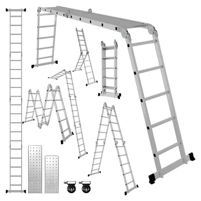 Produktbild von 4x5 Mehrzweckleiter 582 cm 7 in 1 Aluminiumleiter Multifunktionsleiter Klappleiter Haushaltsleiter Arbeitsleiter Anlegeleiter Steigleiter