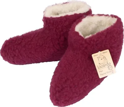 Produktbild von Bettschuhe Wolle farbig bordeaux - 36/37 Linke
