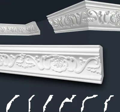 Produktbild von Marbet Deckenleisten weiß Sparpaket aus Styropor EPS - Stuckleisten gemustert, im traditionellen Design - (2 Meter B-26) Stuck Styroporprofile Zierleisten
