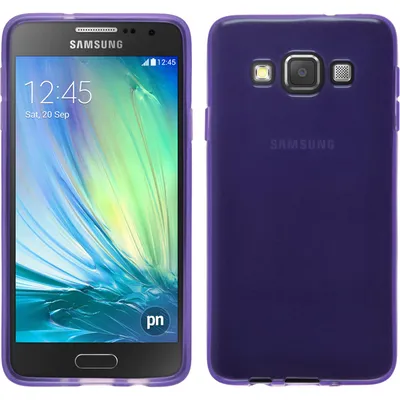 Produktbild von PhoneNatic Case kompatibel mit Samsung Galaxy A3 (A300) - lila Silikon Hülle transparent + 2 Schutzfolien