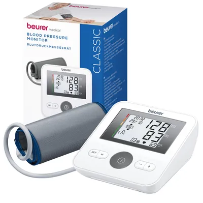 Produktbild von Beurer BM 27 Oberarm-Blutdruckmessgerät mit Manschettensitzkontrolle, klinisch validiert, Manschette für 22-42 cm, Risikoindikator, Arrhythmie-Erkennung, Datenübertragung zu Apple Health und co.