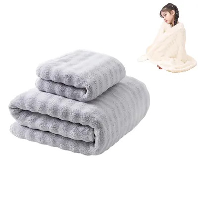 Produktbild von 2-teiliges Baby Badetuch Set, Badetuch 88 × 170 cm und Handtuch 35 × 75 cm, Grau