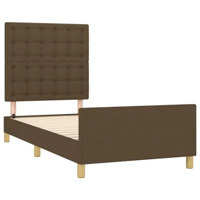 Obrázek produktu pro Rám postele bez matrace tmavě hnědá 100 x 200 cm textil