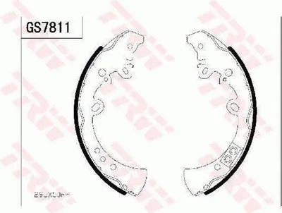 Produktbild von TRW Bremsbackensatz Trommelbremse Hinten für TOYOTA HILUX III Pick-up (TGN1, GGN2, GGN1, KUN2, KUN1) 295mm GS7811