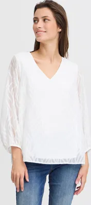 Produktbild von b.young BYFRIKKE Damen Bluse Shirt mit 3/4-Ärmel V-Ausschnitt Raffungen loose fit