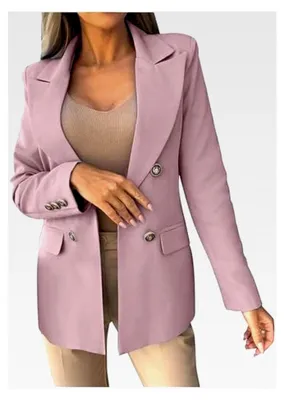 Produktbild von Damen Blazer Elegant Langarm Anzüge Jacke Zweireihig Offener Business Longblazer Slim Fit Herbst Freizeitjacke Mantel Offen Vorne Sakko Vielseitig Cardigan Bolero Mit Knopfleiste