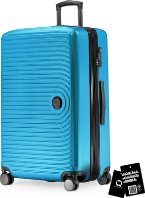 Produktbild von Hauptstadtkoffer - Großer Koffer + digitaler Kofferanhänger, Reisekoffer XL Erweiterung, Hardcase Rollkoffer 4 Rollen Aufgabegepäck 130L TSA-Schloss,Cyanblau