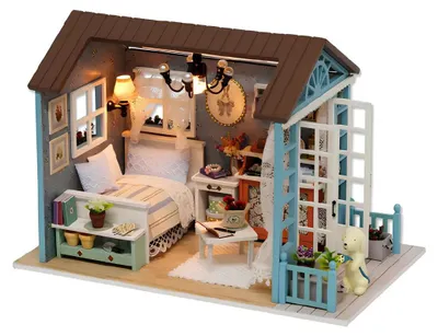 Obrázek produktu pro Miniaturní domek pro panenky CuteBee s osvětlením 21×12,5×15,5 cm DIY