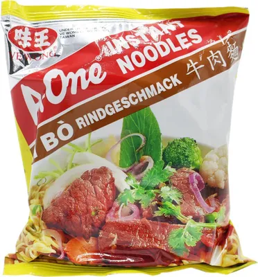 Produktbild von A One Instant Nudelnsuppe mit Rindfleischgeschmack kräftig 85g