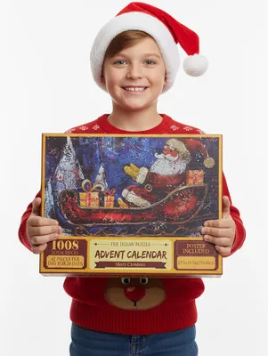 Obrázok produktu pre Adventný kalendár Vianočné puzzle Darček 1008 dielikov Santove sane