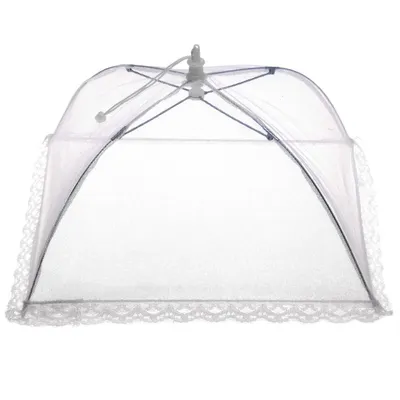 Produktbild von Excellent Houseware Lebensmittelabdeckung, Polyester/Metall, 45 x 45 x 30 cm, weiß