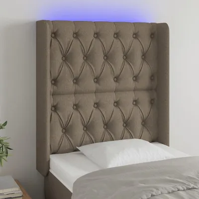 Produktbild von Robuste Bettkopfteil - Dezentem Design - LED Kopfteil Taupe 83x16x118/128 cm Stoff - 79894