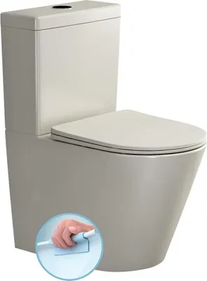 Obrázok produktu pre PACO Combi WC, bez ráfika, vertikálny/vertikálny vývod, slonovinová kosť (béžová)